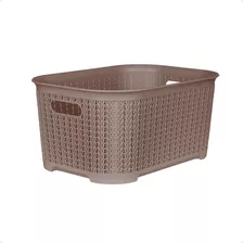 Canasto Caja Organizadora Plastica Rattan Grande 53x33x29 