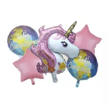 Globos Unicornio Rosa Feliz Cumpleaños Decoración Fiesta Kit