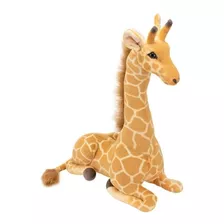 Girafa Realista Deitado 55cm - Pelúcia Linda Macia Grande
