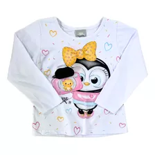 Camiseta Bebê Manga Longa Pinguim Selfie - Kely & Kety