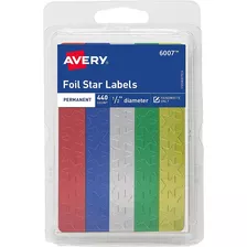 Etiquetas De Estrellas De Aluminio Surtido Avery 6007, 1/2