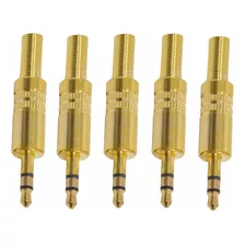 Ficha Conector Plug 3,5 Estereo X 5 Unidades 