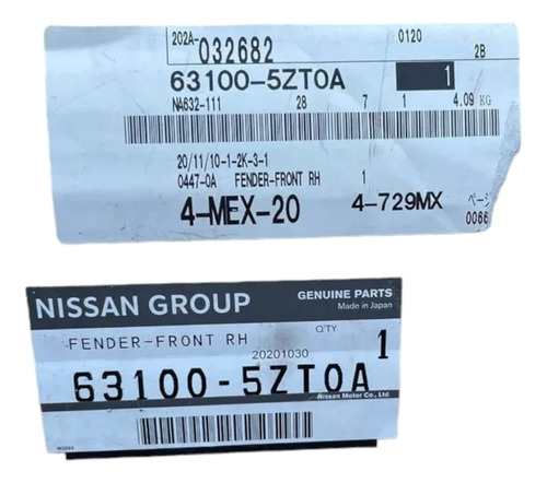 Salpicadera Lado Dch Para Nissan Patrol 16-21 Org Foto 4