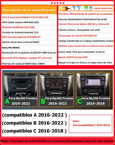 Auto Radio Estreo Android Gps Para Nissan Np300 Frontier Foto 5