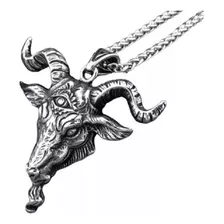 Colar Pentagrama Baphomet 3d Bode Goat Em Aço Inox Gótico