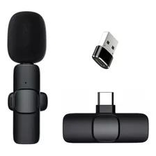 Microfone De Lapela Sem Fio Usb E Usb C Android Computador