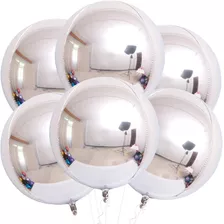 Globos Plata Set De 6 Piezas Orbz 22 Esfera 4d Plata Espejo