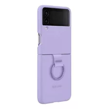 Funda Silicone Cover Samsung Silicone Cover With Ring Lavanda Con Diseño Liso Para Samsung Galaxy Z Flip4 Por 1 Unidad