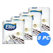 8 Pc Guardanapo De Papel Folha Dupla Branco Elite 23,5x24cm