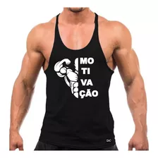 Camiseta Regata Cavada Masculina Treino Academia Motivação 