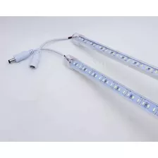 02 Barra Led 100cm 4014 Calha Plug Branco Frio + 2 Driver