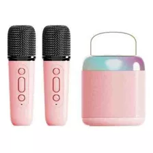 Caixa De Som Karaokê Com Dois Microfones Portatil