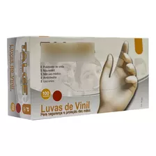 Luvas De Vinil Talge Cor Transparente Sem Pó 100 Unidades