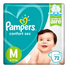 Pañales Pampers Confort Sec Max Talle Mediano 72 unidades Género Sin Género Tamaño Mpañales Pampers M