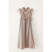 Vestido Marca Cardon Color Beige Talle S Usado