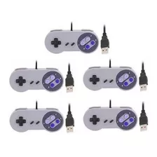 Kit 5 Controle Usb Super Nint Snes Joystick Wind