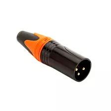 Plug Conector Xlr Macho Profissional Laranja - Kit Com 5
