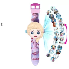 Reloj Proyector Infantil Digital Imágenes Frozen Princesa