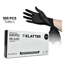 Guantes De Nitrilo Vinil Libre De Latex Sin Polvo Negro 