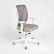 Silla De Oficina Alma White Con Brazos Regulables Rossi