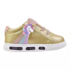 Tênis Infantil De Led Feminino Unicórnio Casual Conforto