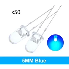 Diodos Led Azul Alto Brillo Transparentes 5mm 50 Piezas