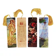 Kit 4 Marcadores De Página Com Tassel Botticelli, Da Vinci