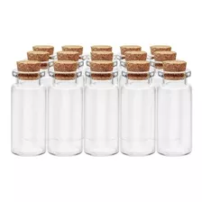 120 Mini Frascos Botella Vidrio Corcho 2,2x4 Cm 7ml Funsmart