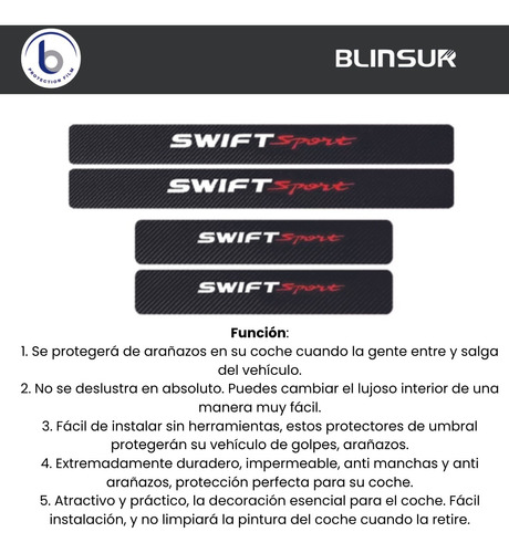 Sticker Proteccin De Estribos Puertas Suzuki Swift Sport Foto 4