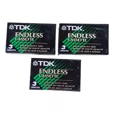 3 Fitas K7 Tdk Endless Cassette Ec3m 3 Minutos Looping Novas