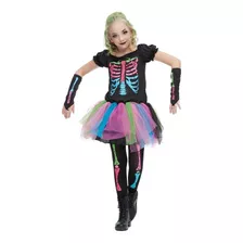 Fantasia Para Meninas Vestido De Esqueleto Para De Halloween