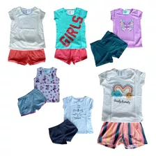 Kit 10 Pecas Roupa Infantil Feminina Verao Colore Moda