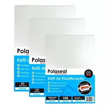 Kit 300un Polaseal Crachá Cpf Rg 0,07mm Para Plastificação