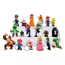 18 Llaveros Super Mario Bros 3-6 Cms. Yoshi, Luigi, Princesa