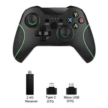 Controle Compatível Xbox One E Pc Wireless 2.4 Com Receptor Cor Preto