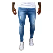Calça Masculina Jeans Com Lycra Super Skinny