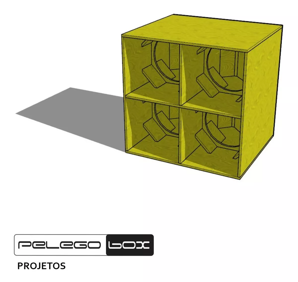 Projeto Caixa Canhão Euclides 4x18 Pelego Box 
