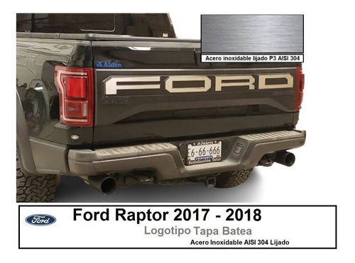 Letras Logotipo Ford Raptor Tapa Batea  17-18 Ac Inox Lijado Foto 4