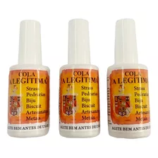 Cola A Legítima Para Strass Biju Pedrarias 20ml Kit 3 Cola