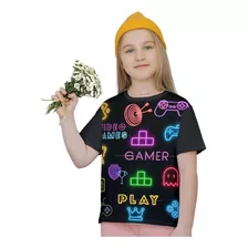 Camiseta Gamer Videogame Jogos Online Gamer Retro Neon