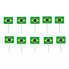 100 Tag Topper Bandeirinha Bandeira Brasil Doces E Salgados