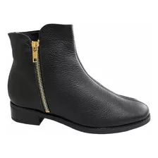 Bota Feminina Couro Legítimo Tipo Ortopédica Usaflex 1801