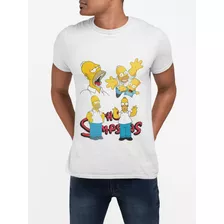 Polera Homero Y Bart Simpson Algodon Estampada