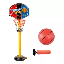 Cesta De Basquete Infantil Tabela Ajustável Bola Bomba Rede