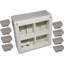 Caja Richi 8 Módulos Con 8 Tomas Modular Contacto Colon 