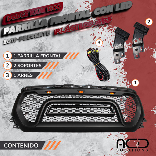 Parrilla Led Ambar Dodge Ram 1500 2019 2020 2021 2022 2023 Foto 6