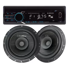 Combo Estereo Bluetooth Auto Led Parlantes 6 Pulgadas Bomber