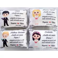 4 Almofadas 20x30 Cm Casamento Pajem Madrinha Dama Padrinho