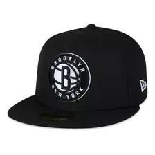  Boné New Era 59fifty Aba Reta Nba Brooklyn Nets Fechado 