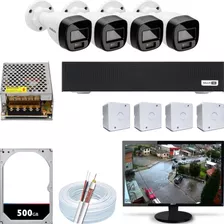 Kit Intelbras 4 Cameras Full Color 1220b Dvr 1004c+monitor15